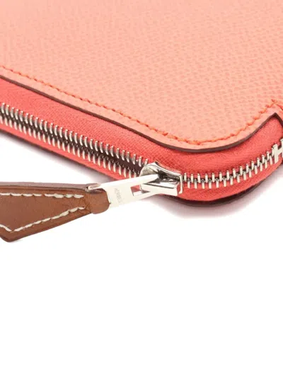 Pre-owned Hermes 2022 Azap Long Zipper Wallet In Pink