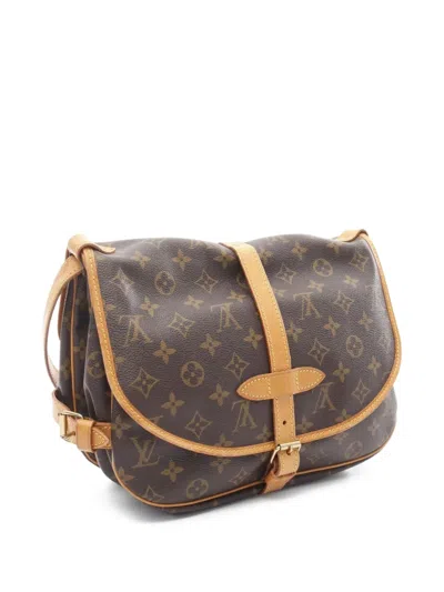 Pre-owned Louis Vuitton 1992 Saumur 30 Monogram Shoulder Bag In Brown