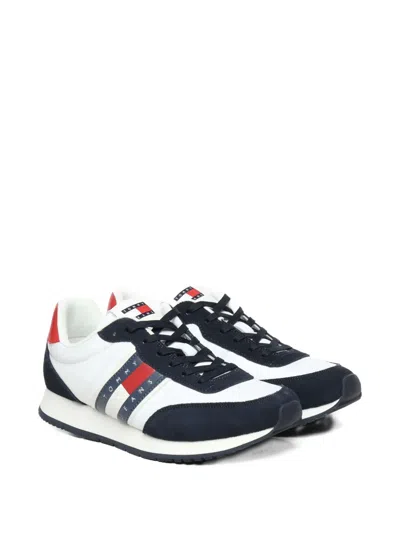Tommy Hilfiger Sneakers Running In Camoscio Con Logo In White