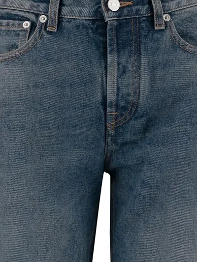 Armarium Washed Denim Jeans With Classic Five-pocket Design In Blue