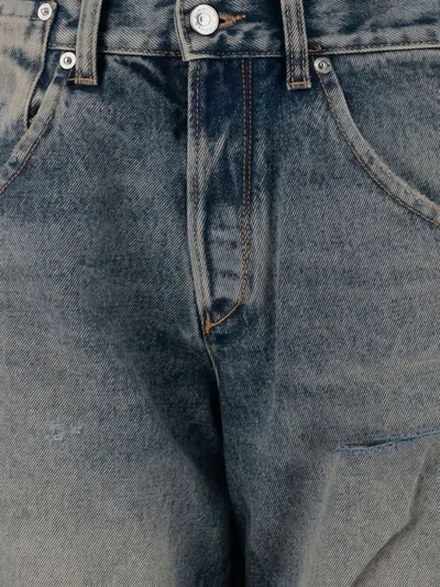 Armarium Washed Denim Jeans With Classic Five-pocket Design In Blue