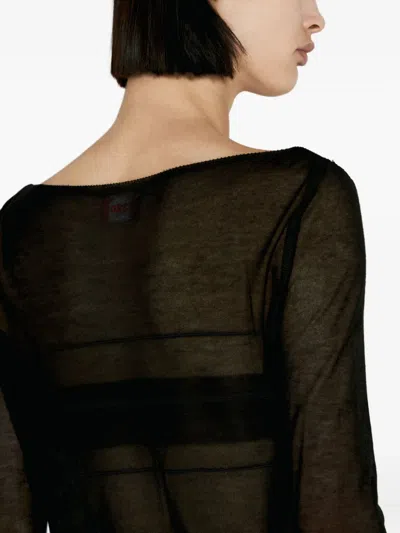 032c Button-front Long-sleeves Cardigan In Black