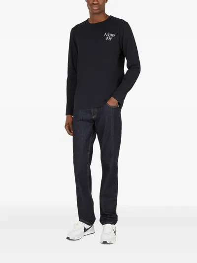 More Joy Embroidered Long Sleeve T-shirt In Black