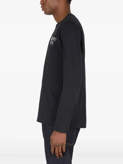 More Joy Embroidered Long Sleeve T-shirt In Black