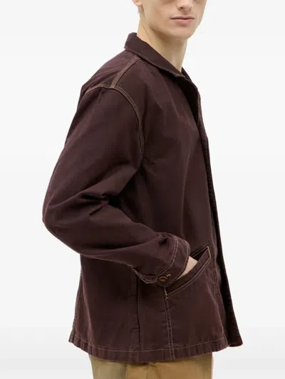 Dickies Button-fastening Logo-patch Jacket In Burgundy