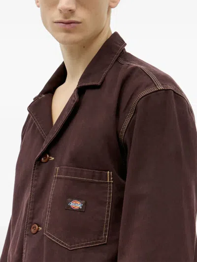 Dickies Button-fastening Logo-patch Jacket In Burgundy