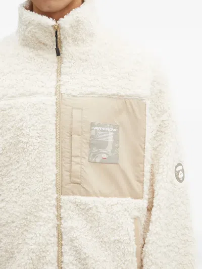 Aape By A Bathing Ape Aape Now Fleece Panelled Jacket In Neutral