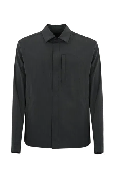 Herno Shirt Jacket Tech Woven In Gray