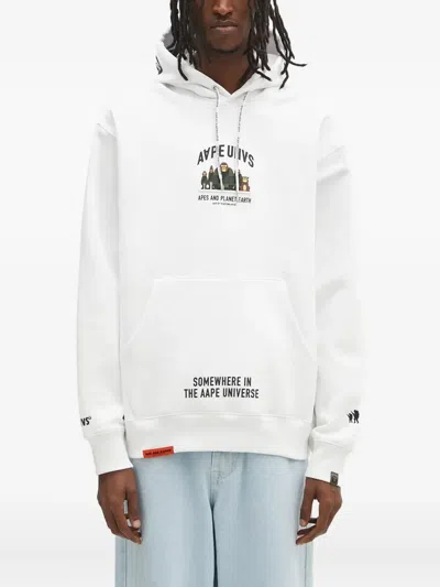 Aape By A Bathing Ape Aaper Hoodie In White
