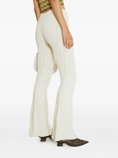 Isa Boulder Ribbed Embellished Trousers In Neutral
