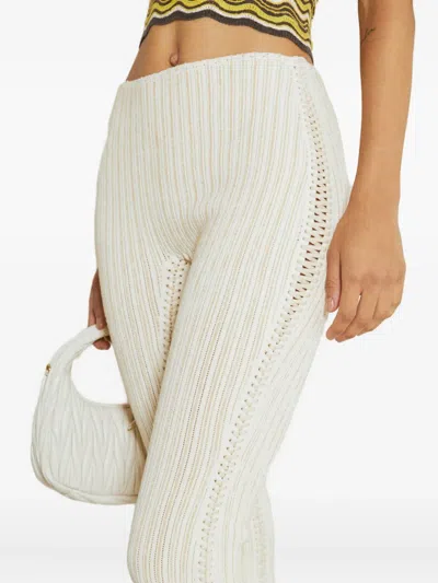 Isa Boulder Ribbed Embellished Trousers In Neutral
