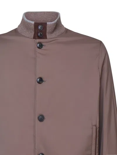 Fedeli Button-fastening Bomber Jacket In Brown