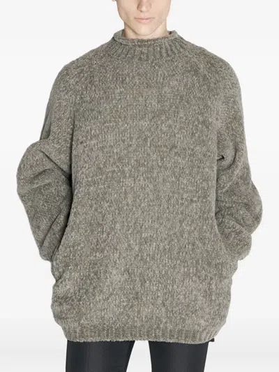 Undercover Mock-neck Wool Sweater In Green