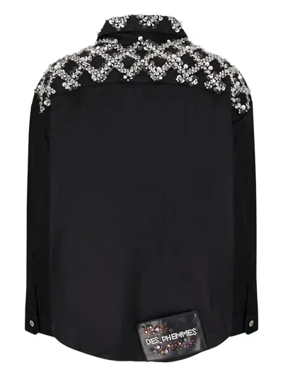 Des_phemmes Crystal-embellished Shirt In Black