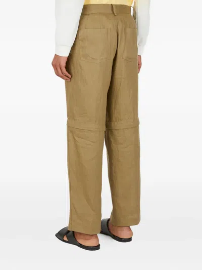 Wynn Hamlyn Detachable-leg Linen Trousers In Brown
