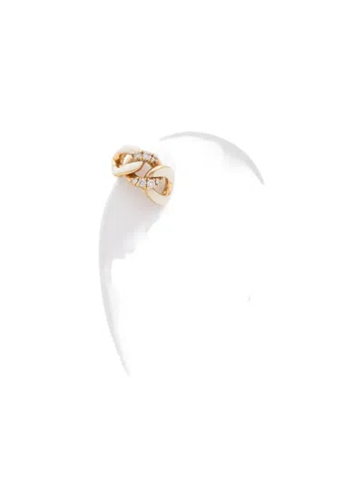 Lisa O 18k Yellow Gold Groumette Diamond Ear Cuff In Gold