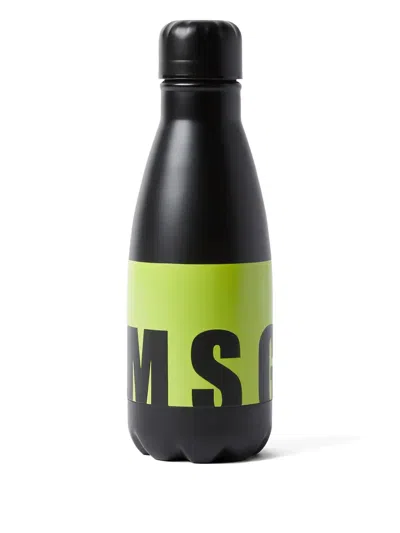 Msgm Logo-embellished Water Bottle In Black