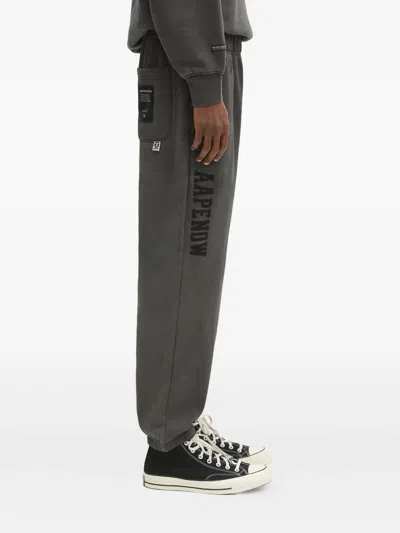Aape By A Bathing Ape Logo-patch Track Pants In Gray