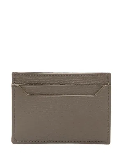 Loewe Logo-plaque Calfskin Cardholder In Neutral