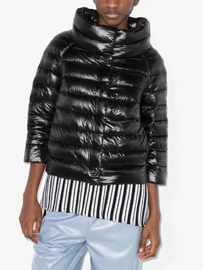 Herno Sofia Nylon Cape In Blue