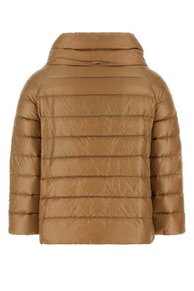 Herno 'sofia' Quilted Puffer Jacket In Brown