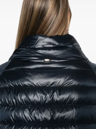 Herno Sleek Black Puffer Jacket With High Collar In Black