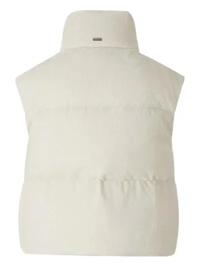 Herno Velvet Sleeveless Down Jacket In White