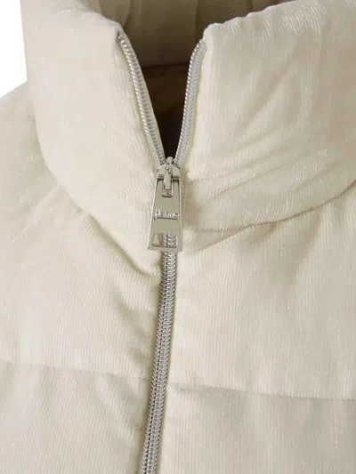 Herno Velvet Sleeveless Down Jacket In White