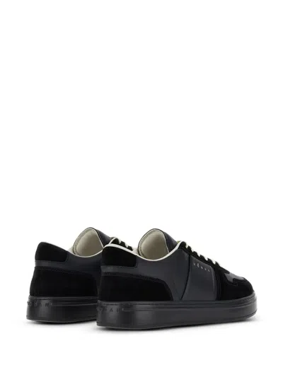 Hogan H-tv Smooth And Suede Leather Sneakers In Black