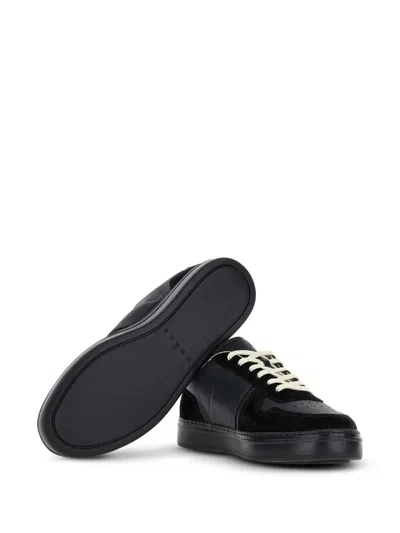 Hogan H-tv Smooth And Suede Leather Sneakers In Black
