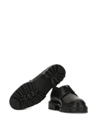 Hogan Chunky Sole Round Toe Derby Shoes In Black
