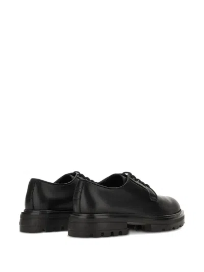 Hogan Chunky Sole Round Toe Derby Shoes In Black