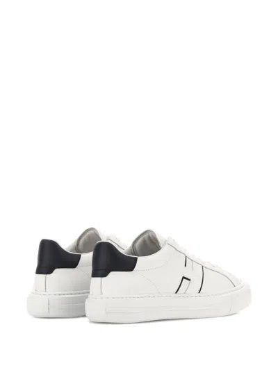 Hogan White Leather Sneakers With Logo Design And Rubber Sole