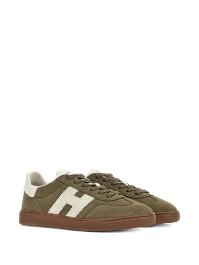 Hogan Round Toe Suede Low Top Sneakers
