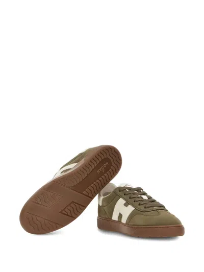 Hogan Round Toe Suede Low Top Sneakers