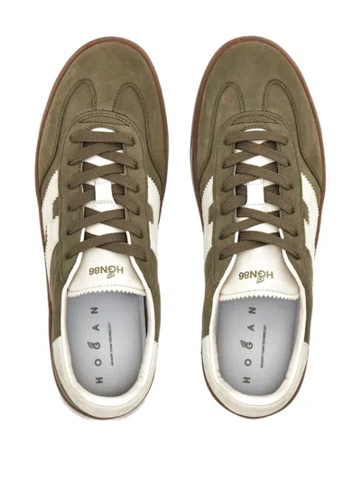 Hogan Round Toe Suede Low Top Sneakers