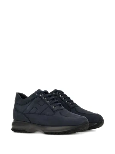 Hogan Hyperactive Low-top Sneakers Rubber Sole In Blue