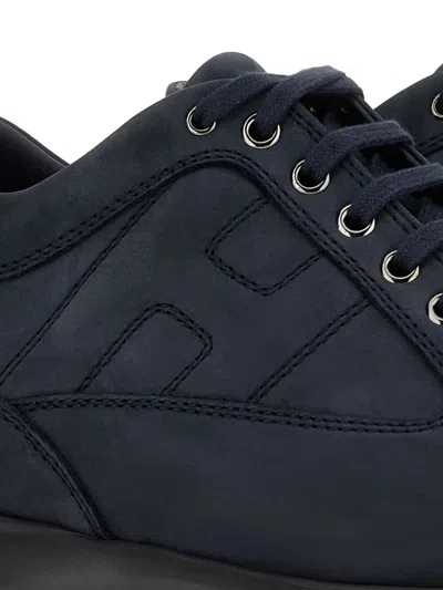 Hogan Hyperactive Low-top Sneakers Rubber Sole In Blue
