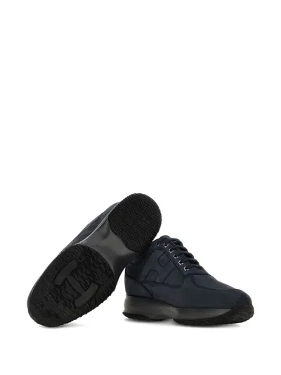 Hogan Hyperactive Low-top Sneakers Rubber Sole In Blue