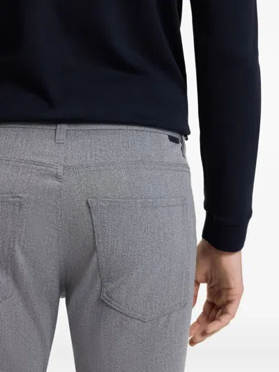 Hugo Boss Delaware Slim-fit Trousers In Wrinkle-resistant Dobby In Gray