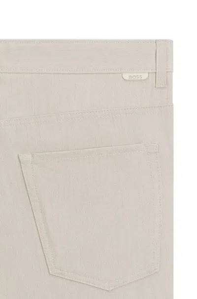 Hugo Boss Delaware Slim-fit Trousers In Wrinkle-resistant Dobby