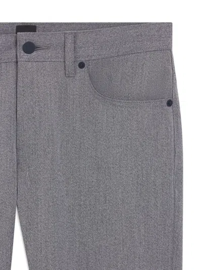 Hugo Boss Delaware Slim-fit Trousers In Wrinkle-resistant Dobby In Gray