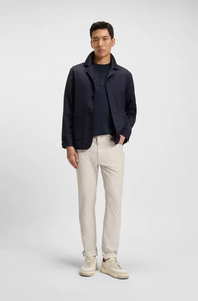 Hugo Boss Delaware Slim-fit Trousers In Wrinkle-resistant Dobby