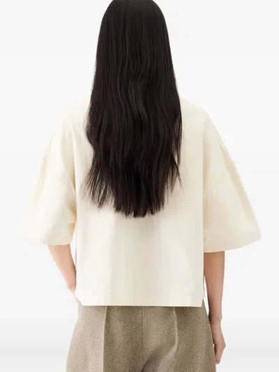 Jacquemus Beige Crewneck Logo T-shirt In Neutral
