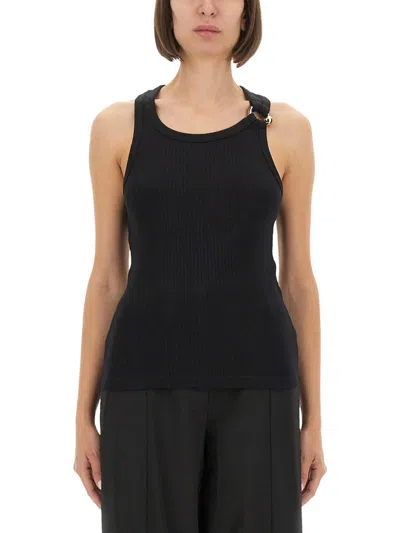 Jean Paul Gaultier Tank Top With Gold-tone Hardware And Ribbed Texture