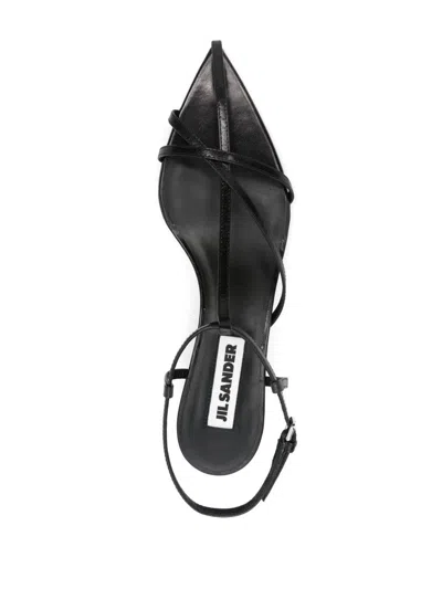 Jil Sander Woman Sandals Black Size 5.5 Calfskin In Black