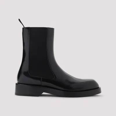 Jil Sander Calf Leather Chelsea Boots In Black