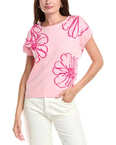 T Tahari Floral Shirt In Pink