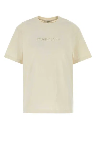 Jw Anderson Cream Cotton T-shirt In Neutral