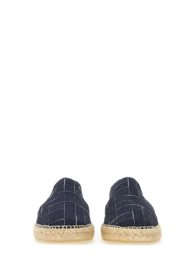 Kenzo Logo Embroidered Round Toe Espadrilles In Blue
